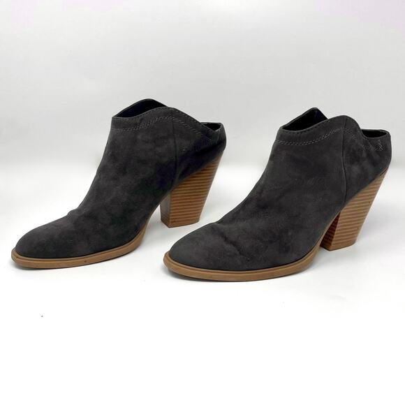 DV DOLCE VITA Gray Brown Faux Suede Mule Bootie - Picture 1 of 9